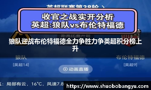 狼队迎战布伦特福德全力争胜力争英超积分榜上升